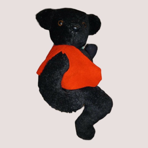 Hand made 18” Teddy Bear Fully Jointed Black Mohair Vintage Custom OOAK - Picture 7 of 11